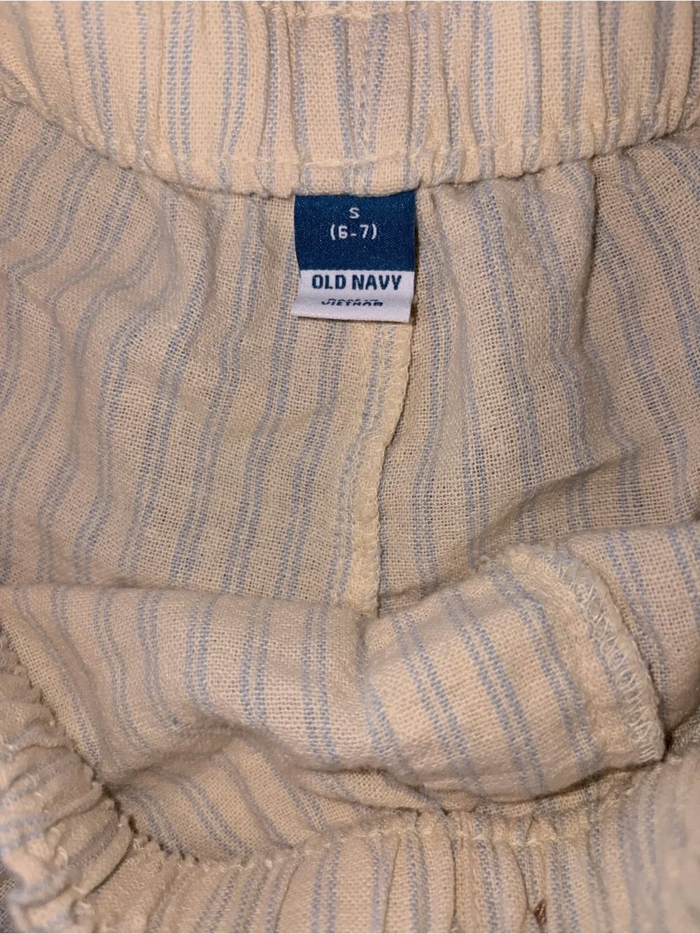 Old Navy Cream and Pale Yellow Striped Girls' Shorts